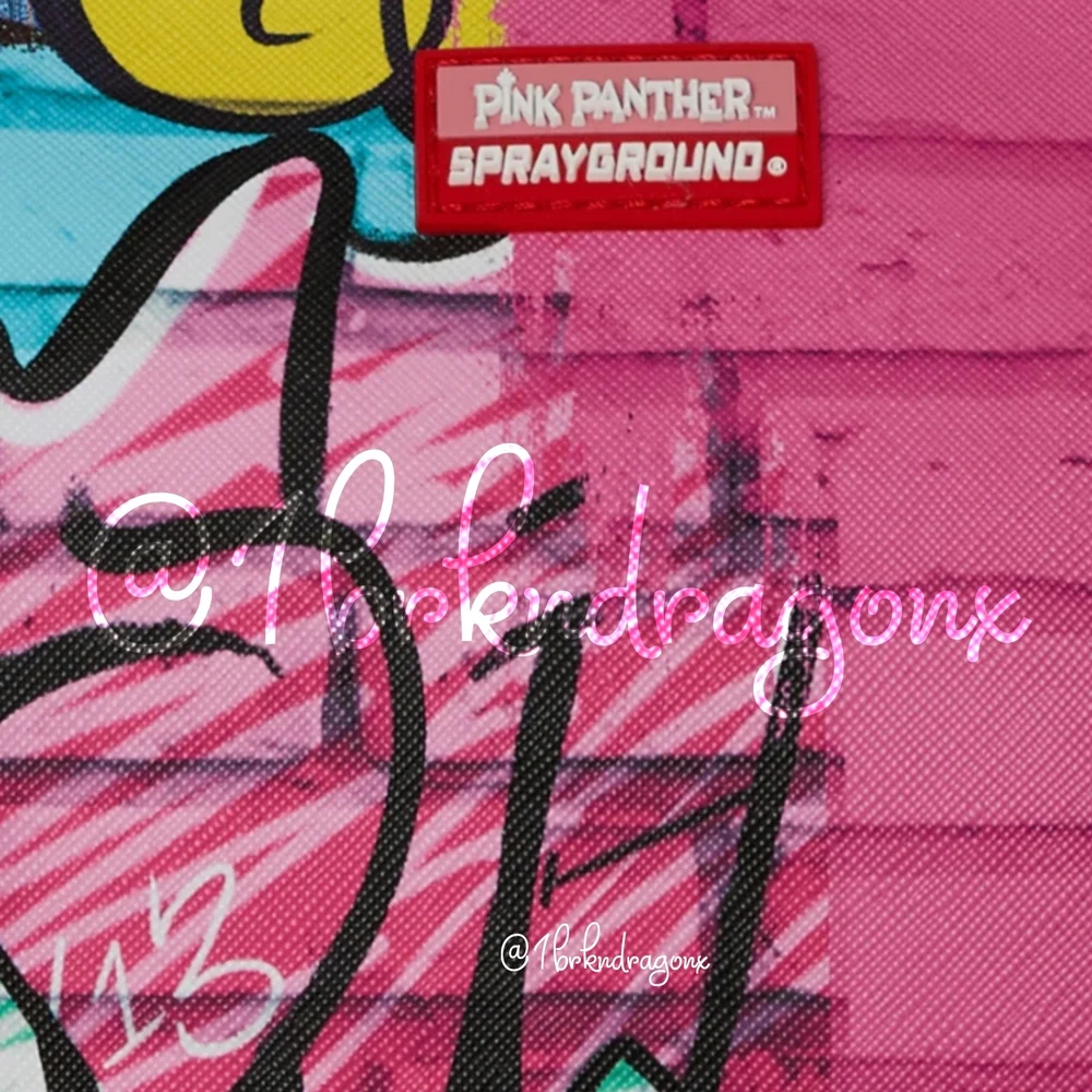 Sprayground Checkered Graffiti Pink Panther Leather  Graphic Tote  NWT - Picture 6 of 16